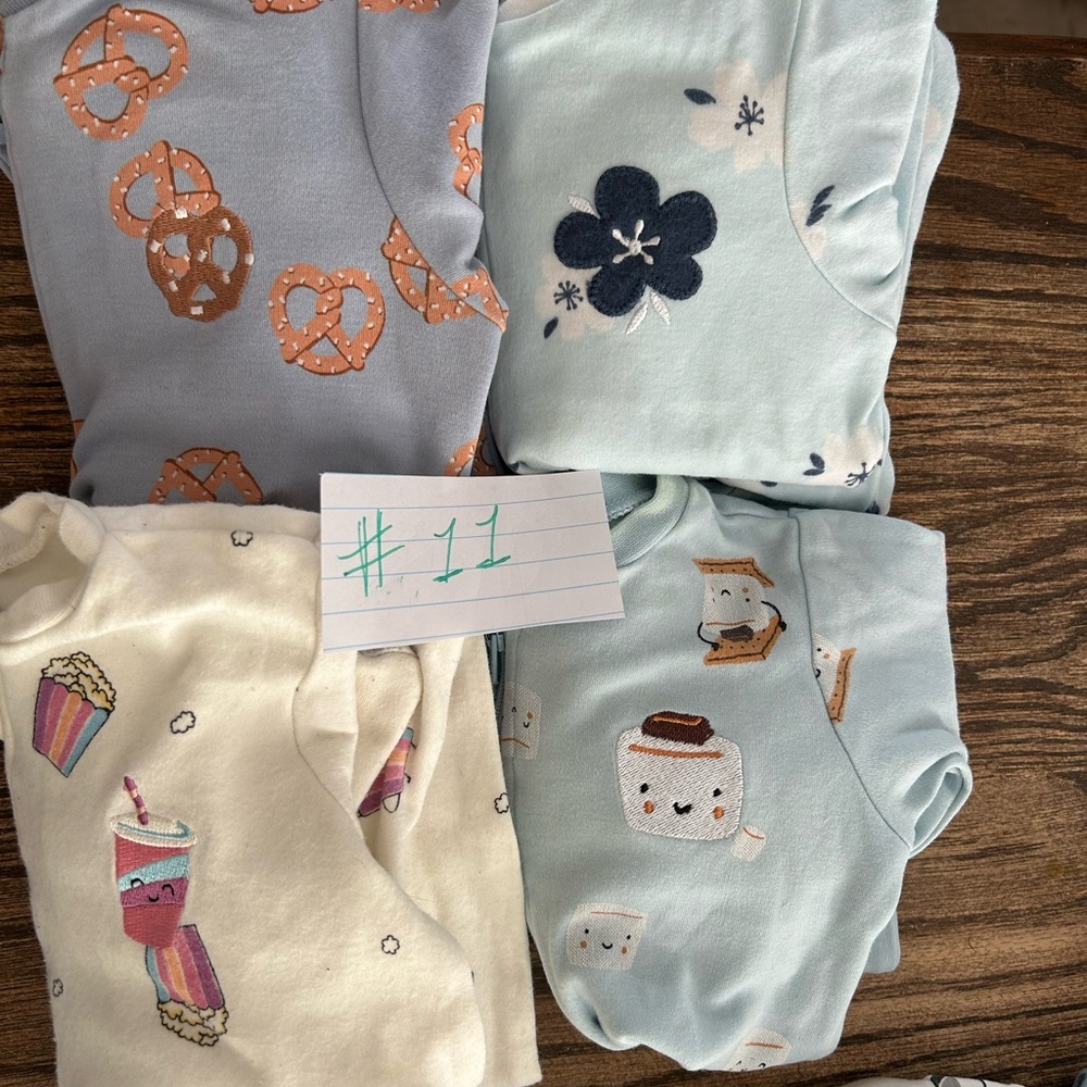 Kids Pajamas Set - Blue, Cream, and White